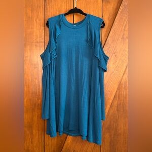 Teal Sleeveless Kids Casual Dress